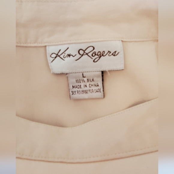 Kim Rogers 100% Silk  Cream A-Line Midi Maxi Skirt Size Large - Picture 5 of 6